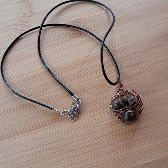 Artisan Copper Wire-Wrapped Necklace - Picture 3 of 4